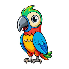 parrot illustration icon on white background