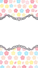 Pastel floral frame with blank space for text