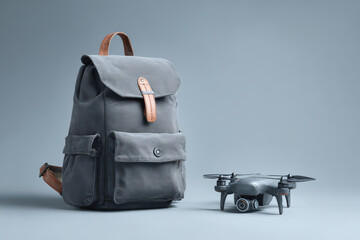 small drone equipped with camera is integrated into school backpack for enhanced safety