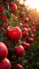Apple picking in the orchard