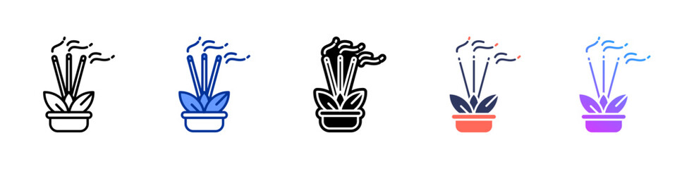 Soothing Incense icon sheet multiple style collection