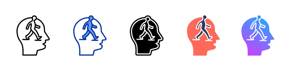 Conscious Walking icon sheet multiple style collection