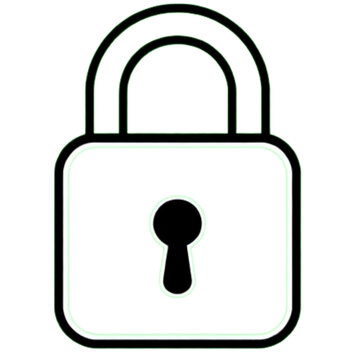 Flat Lock Icon &ndash; Minimalist Padlock Outline Vector