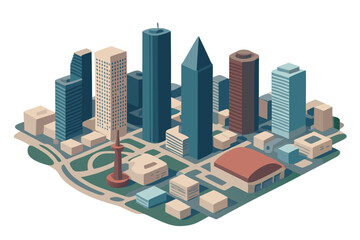 Vector illustration of Houston skyline with modern buildings and cityscape