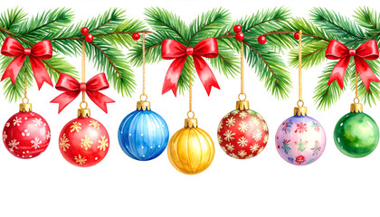 Festive Christmas ornaments  garland.