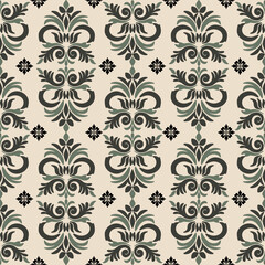 seamless floral pattern, Damask seamless pattern and wallpaper, green ,flower ,floral ,art, decoration, repeat