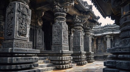 Intricate Carvings of the Halebidu Temple