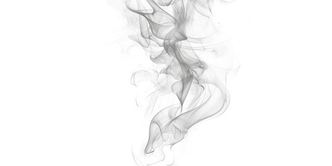 Isolated gray smoke plume rising against a dark background creating a hazy abstract effect design element