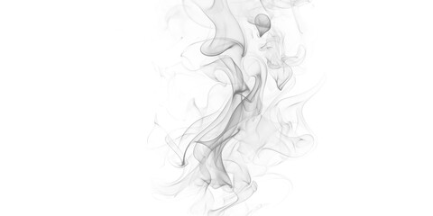A detailed image of grey smoke or ink spreading and swirling against a stark black background in a cloud like form © synthetic