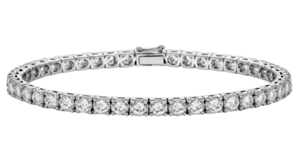 Elegant Diamond Tennis Bracelet with Secure Clasp on white background
