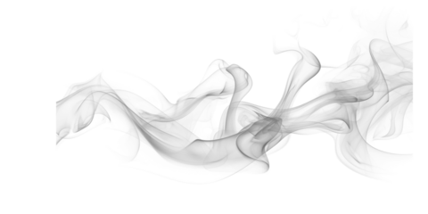 A gray abstract shape with pixelated edges on a black background, resembling smoke or a cloud formation