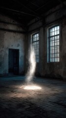 Dusty light in an abandoned factory