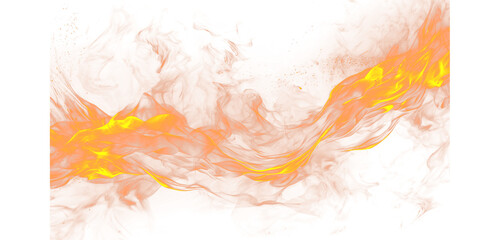 A fiery inferno with intense orange and yellow flames against a stark black background creating drama © synthetic