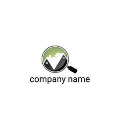 The logo features a design depicting two houses facing each other, forming a heart-shaped silhouette in the center. Both houses are enclosed within a gradient green circle.