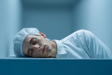 x-default Sleeping surgeon in operating room