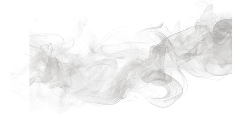 A swirling pattern of white smoke against a black background creating a wispy ethereal effect © synthetic