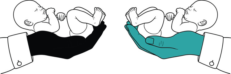 Baby care newborn health infant protection hand holding baby art