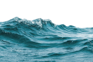 Ocean waves crashing against a horizon line