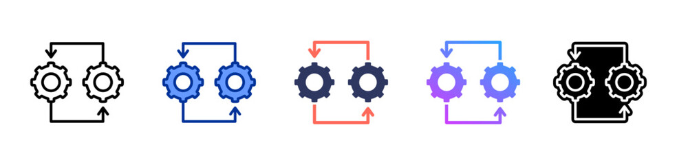 Integration icon sheet multiple style collection