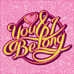 Pink Color Vintage Yellow Illustaration