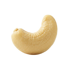 Single cashew nut for healthy snack isolated PNG with Transparent Background