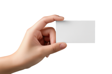 hand holding blank business card