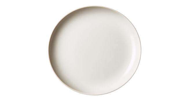 Minimalist empty plate, perfect for showcasing culinary creations or food photography, white isolated background.