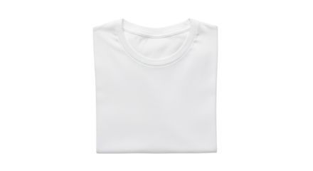 Folded plain white t-shirt isolated PNG with Transparent Background