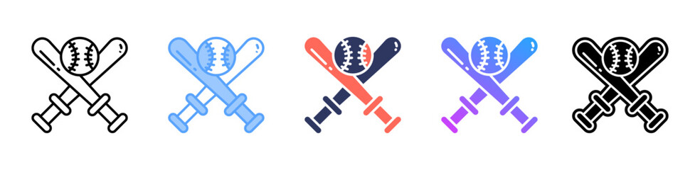 Baseball icon sheet multiple style collection