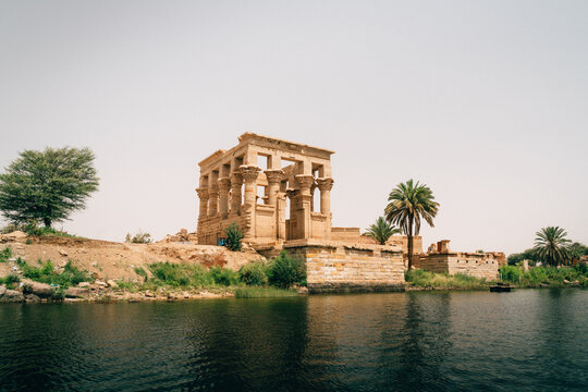 Famous Philae Temple on the Water in Aswan, Egypt