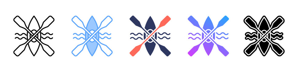 Kayak icon sheet multiple style collection