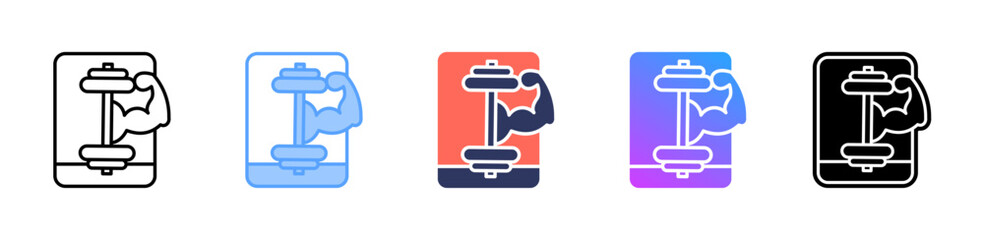 Fitness App icon sheet multiple style collection