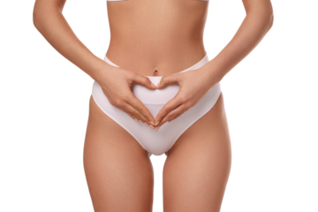 Heart gesture for body positivity, isolated on white, PNG