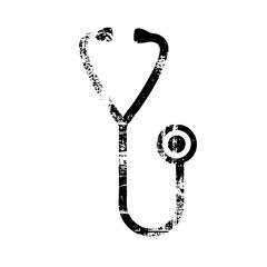 Vector Distressed black stethoscope for healthcare concepts.