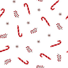Seamless Christmas pattern. Vector isolated background for wrapping, paper, banners.