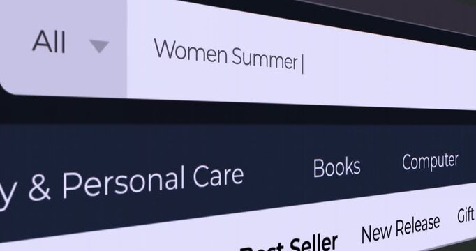 Animation write on search bar ecommerce website