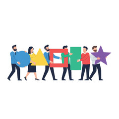 Fototapeta premium Diverse Business Team Collaborating with Geometric Shapes.