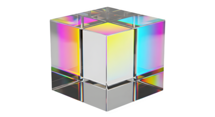 Captivating glass prism refracts vibrant rainbow light spectrum, creating a modern abstract visual for science, design, and technology concepts