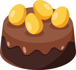 Chocolate Cake with Yellow Egg Toppings