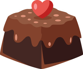 Chocolate Cake with Heart Topping