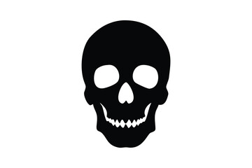 Fototapeta premium Human Skull Icon Vector for Halloween and Danger Warning Design