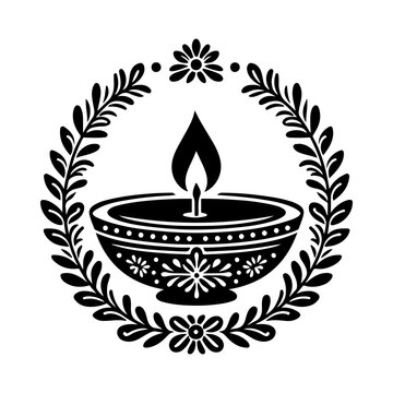 Diye lamp silhouette vector 