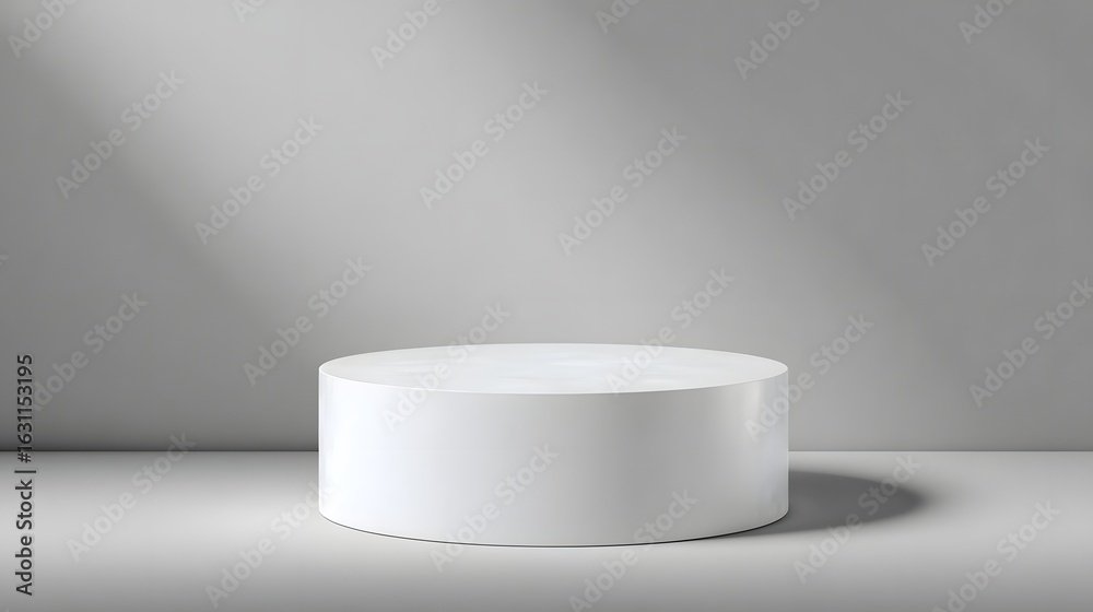 Canvas Prints white round podium with soft shadow and lighting