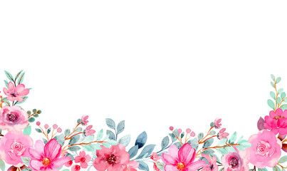 Watercolor flowers background vector for design.