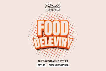 Vector Text Effect editable food delivery  premium Template.