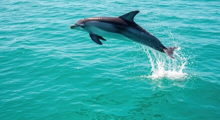 Majestic Dolphin Leap in Turquoise Waters