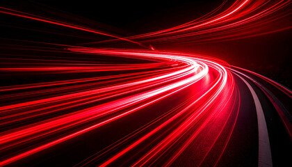 Red Speed Light Trails Curve.