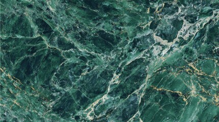 Fototapeta premium Rich green marble displays a unique blend of dark and light hues, creating a striking visual texture. The natural veining adds elegance and sophistication to various design applications.