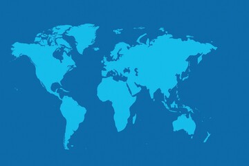 Obraz premium Tariff. World map illustration on a blue background, featuring simplified continents.