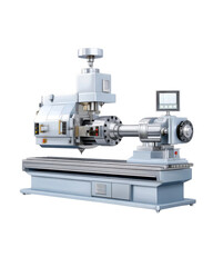 Fototapeta premium Industrial Precision: A close-up studio shot showcases a modern, precision milling machine. It stands as a testament to industrial advancements. 